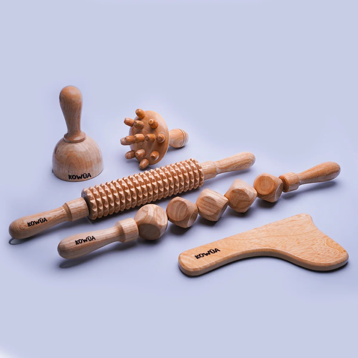 Kit Madérothérapie Professionnel Corps 5 Pièces (Rouleau, Coupe, Champignon, Board, Ceinture)